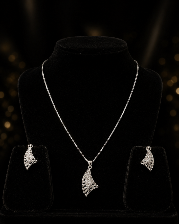 Graceful Leaf Sterling Silver Set