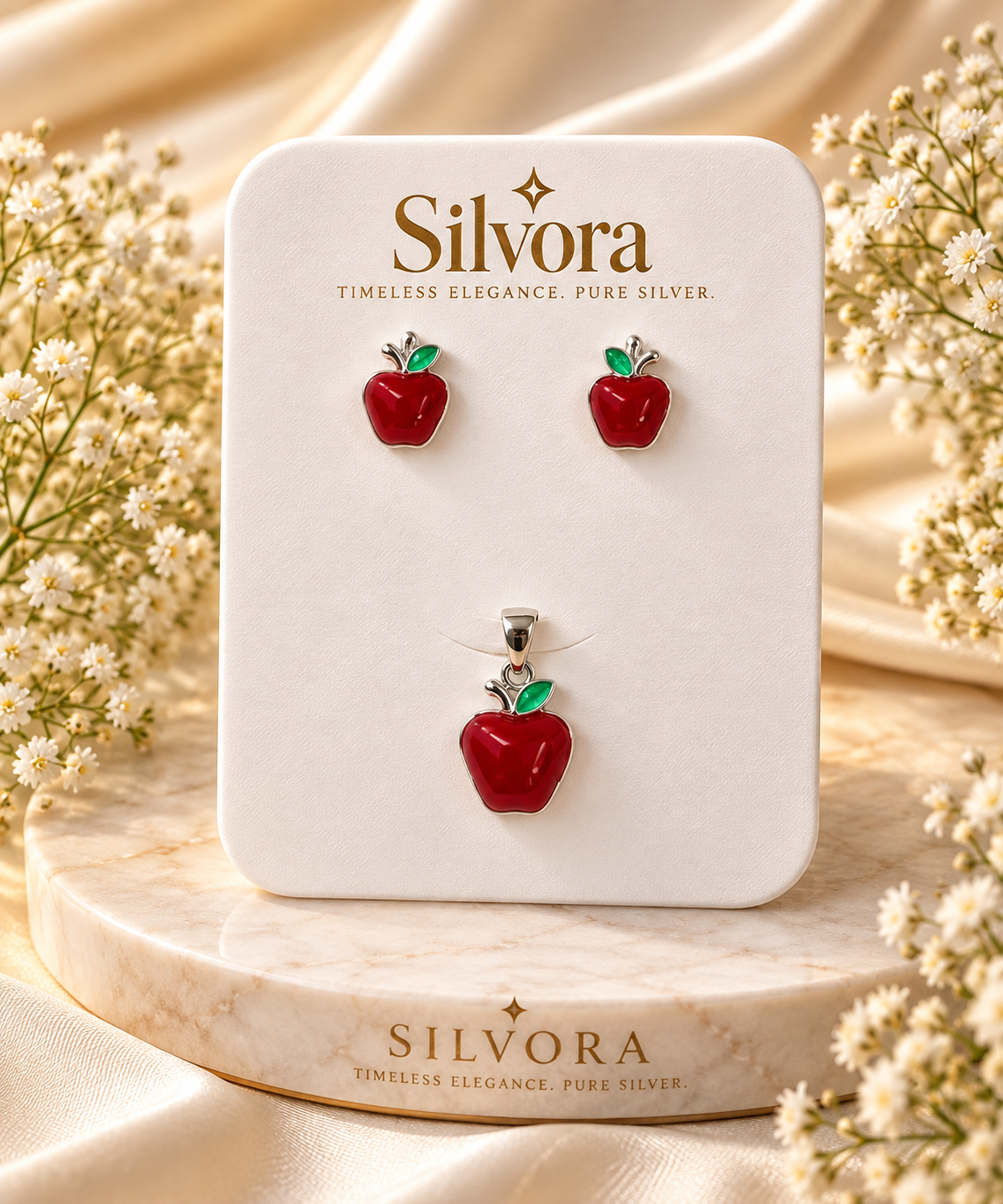 Apple Charm Jewellery Set