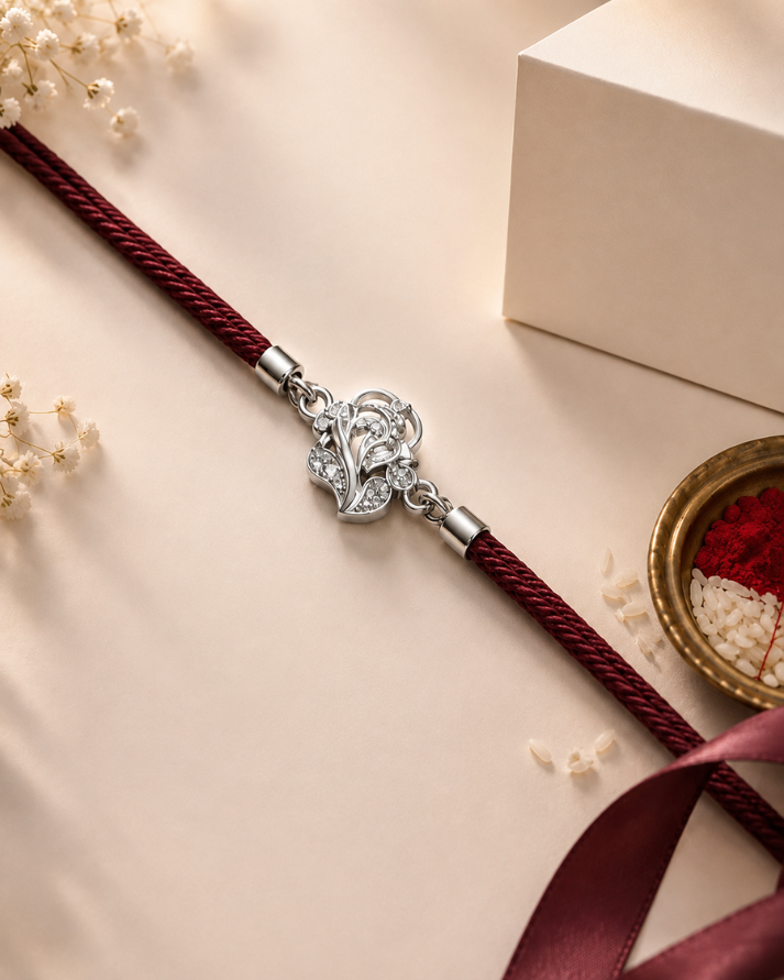 Om Rakhi Sterling Silver Raksha Bandhan Rakhi