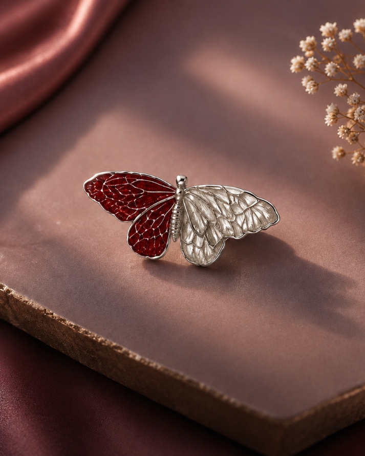 Butterfly Elegance Sterling Silver Brooch