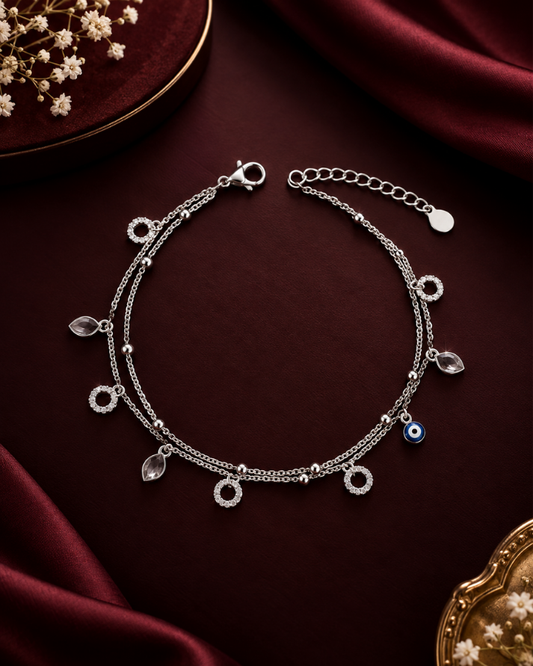 Charm Link Sterling Silver Bracelet