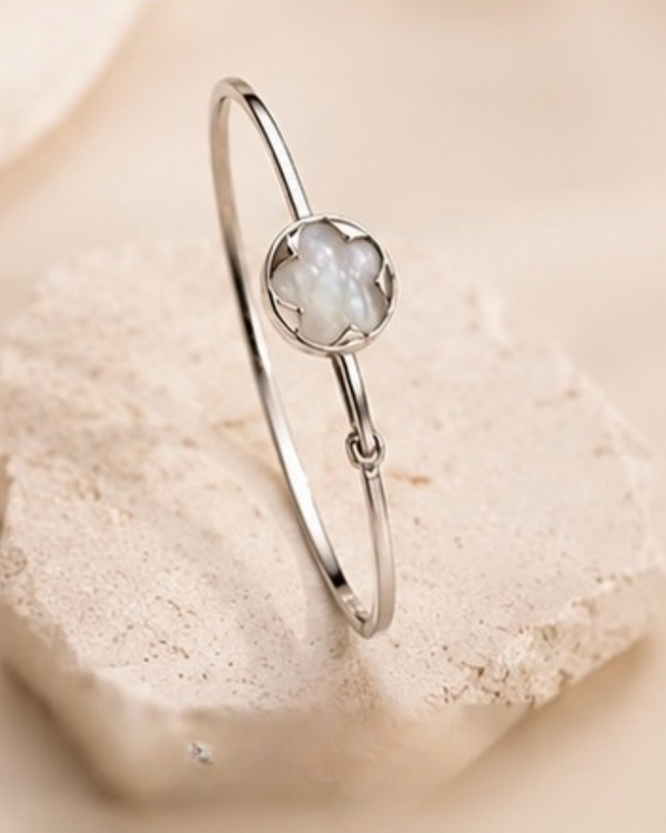 Floral Elegance Sterling Silver Bracelet