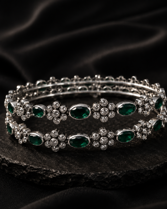 Grace in Every Curve Sterling Silver Bangle Set