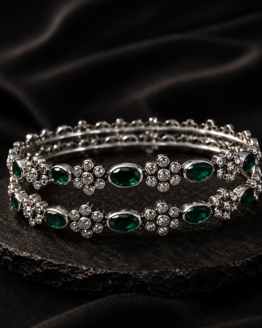Grace in Every Curve Sterling Silver Bangle Set