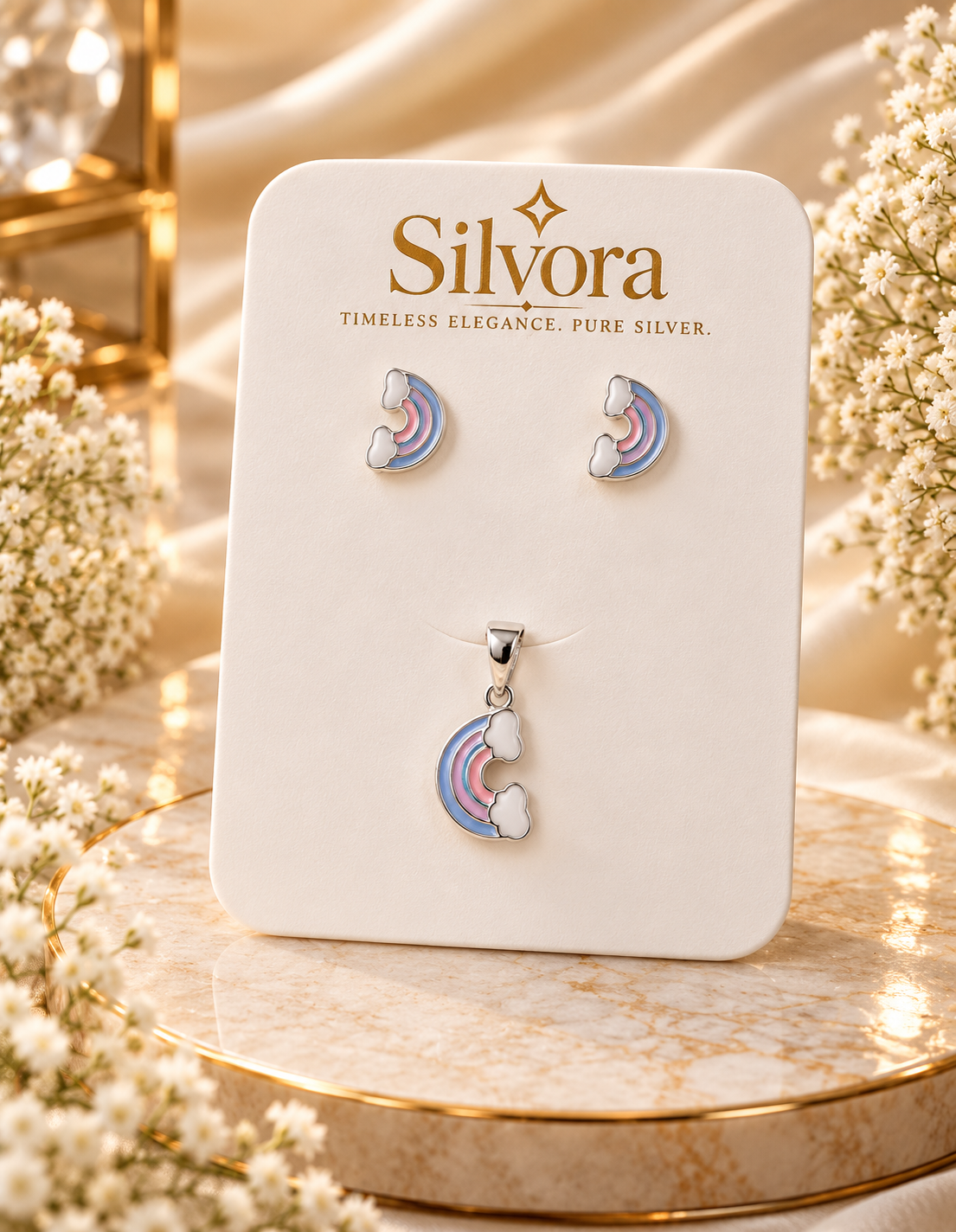 Rainbow Dreams Pendant & Earrings Set