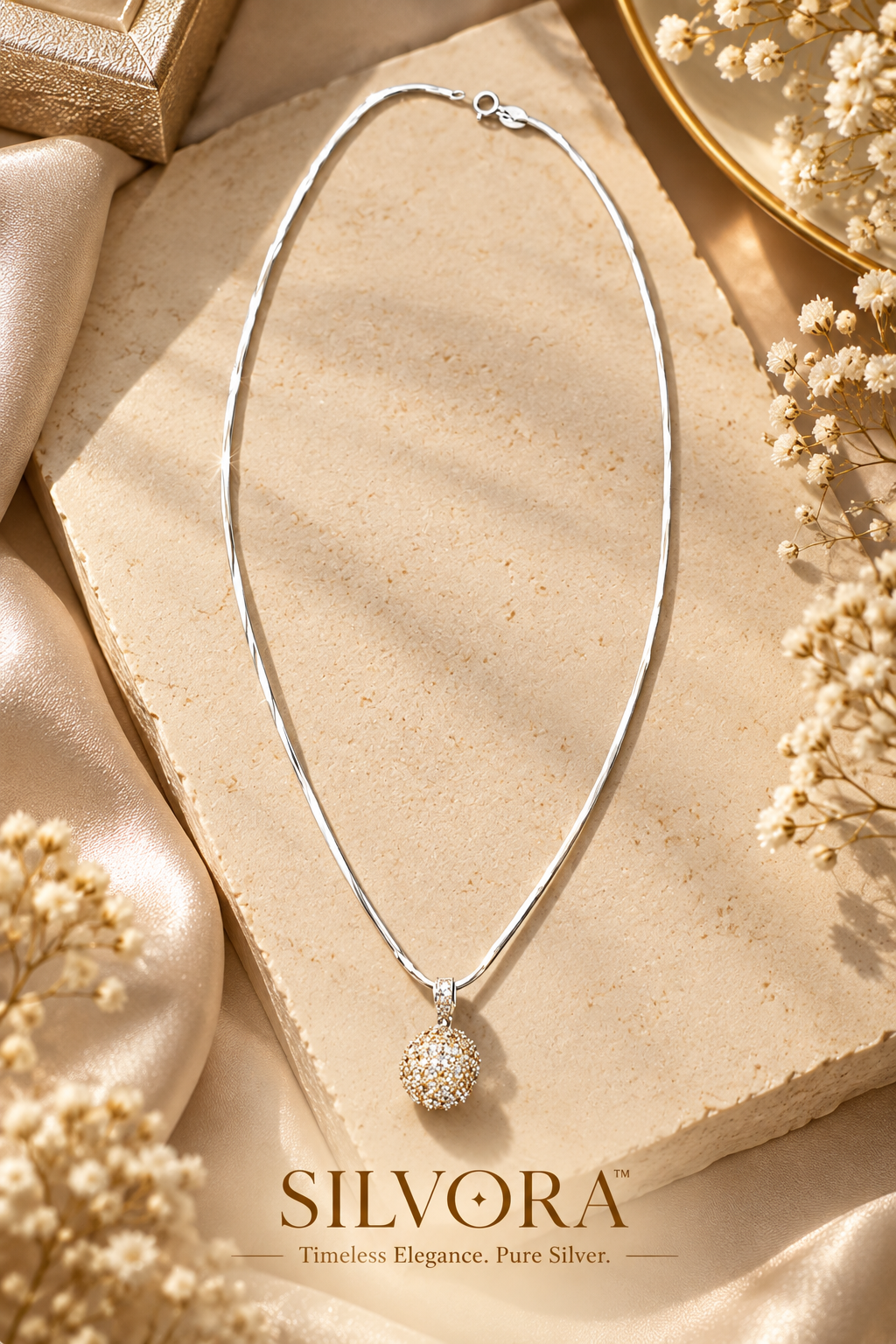 Golden Radiance Ball Necklace