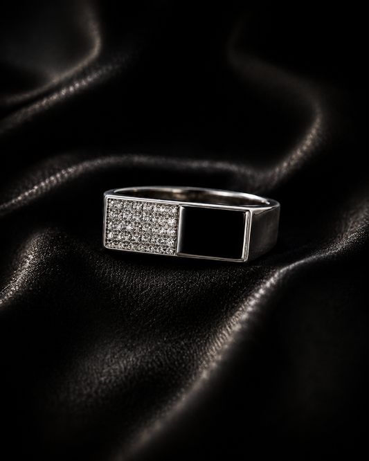 Noir Luxe Sterling Silver Men's Ring