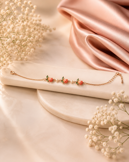 Rose Blossom Sterling Silver Bracelet