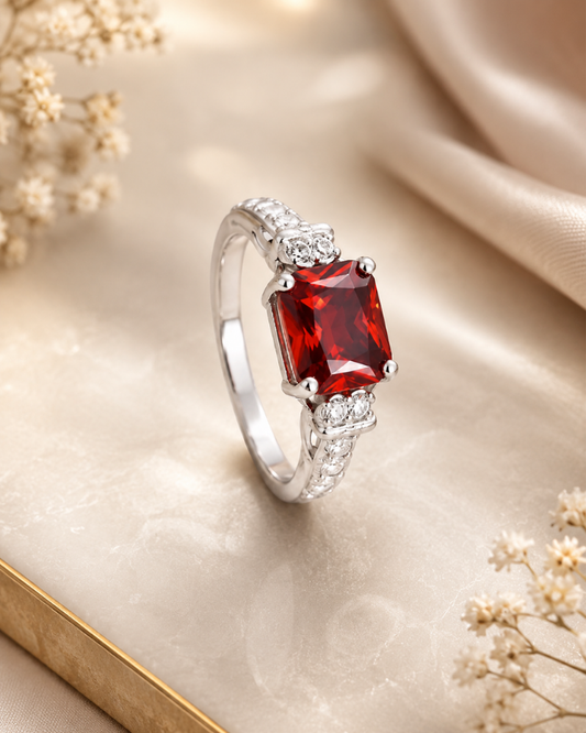 Ruby Royale Sterling Silver Ring