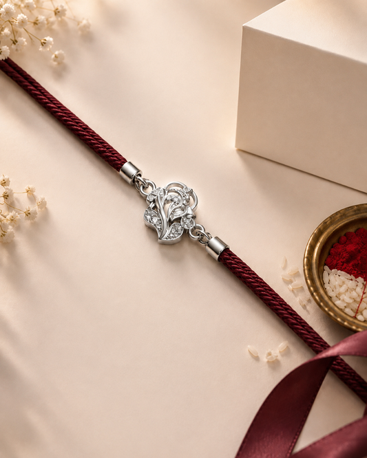 Om Rakhi Sterling Silver Raksha Bandhan Rakhi