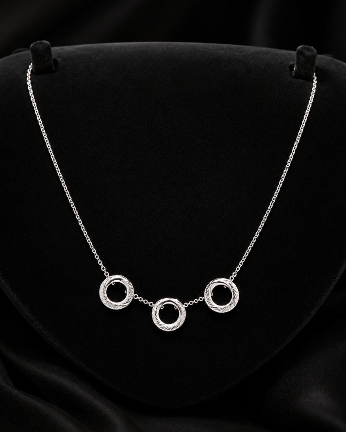 Triple Circle Sterling Silver Necklace