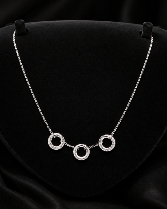Triple Circle Sterling Silver Necklace